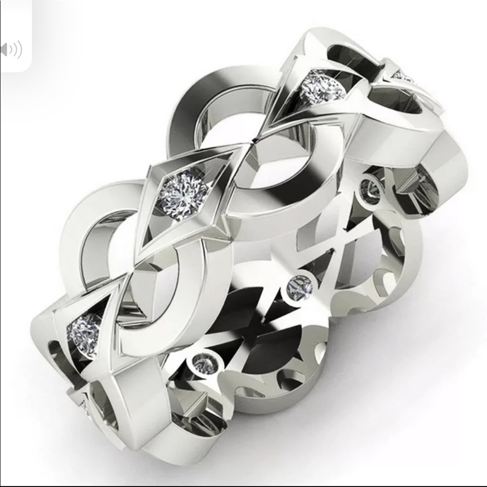 New Women’s 925 Silver Diamond Girls Ring - Picture 2 of 5